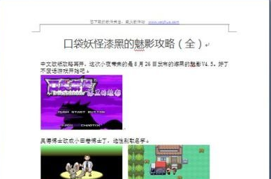 口袋妖怪漆黑的魅影word版全攻略