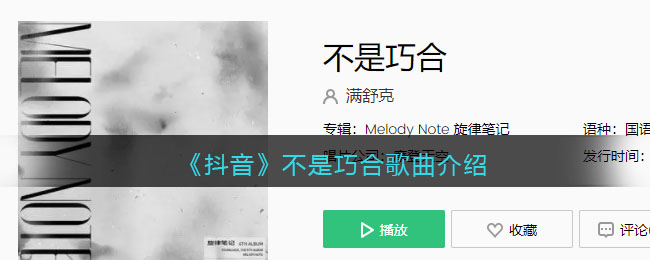 《抖音》不是巧合歌曲介绍